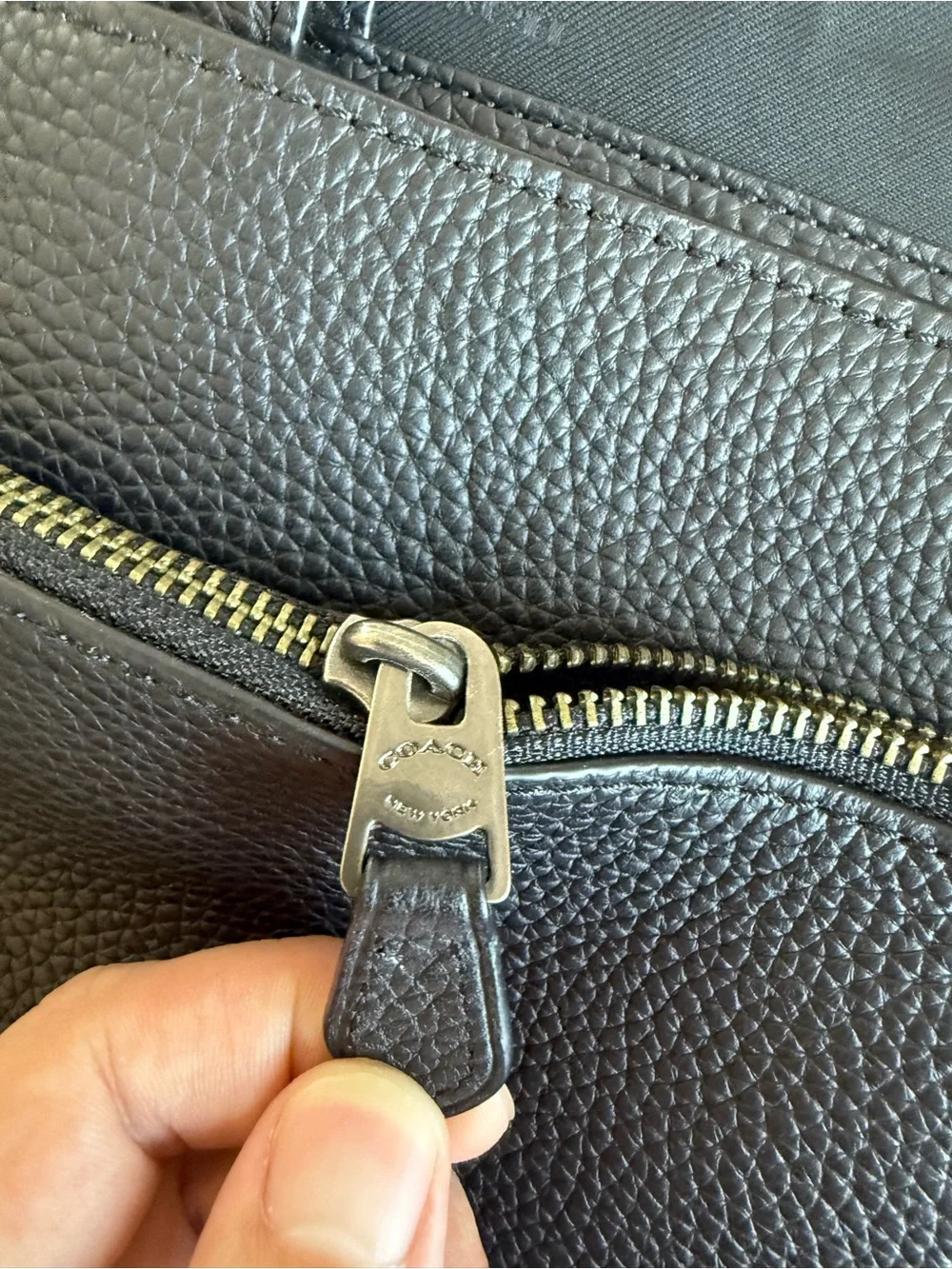 Coach Black Pebbled Leather Messenger